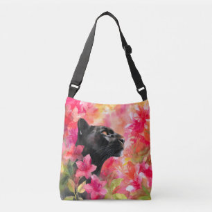 Bolsa Ajustável Pantera Negra Selvagem Floral Selvagem Elegante