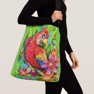 Bolsa Ajustável papagaio colorido brilhante