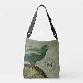 Bolsa Ajustável Papagaio de Vintagem do Monograma Personalizado