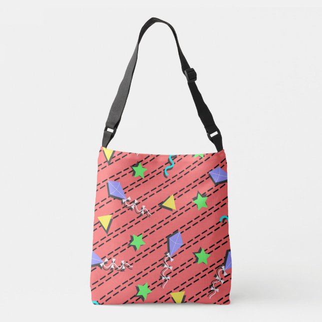 Bolsa Ajustável papagaios, estrelas, triângulos e linhas curvas (Verso)