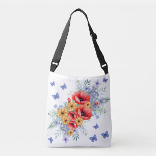 Bolsa Ajustável Papagaios Vermelhos, Girassóis e Borboletas