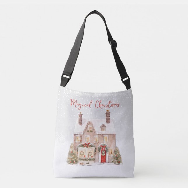 Bolsa Ajustável Papai noel de Natal de Winter SnowHouse (Frente)