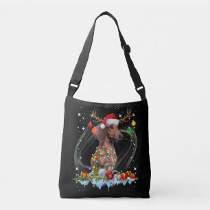 Bolsa Ajustável Papais noeis Engraçados Dachshund Reindeer Natal