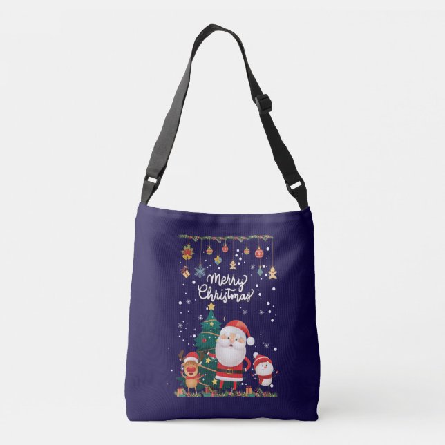 Bolsa Ajustável Papais noeis engraçados, Snowman, Reindeer Feliz N (Verso)