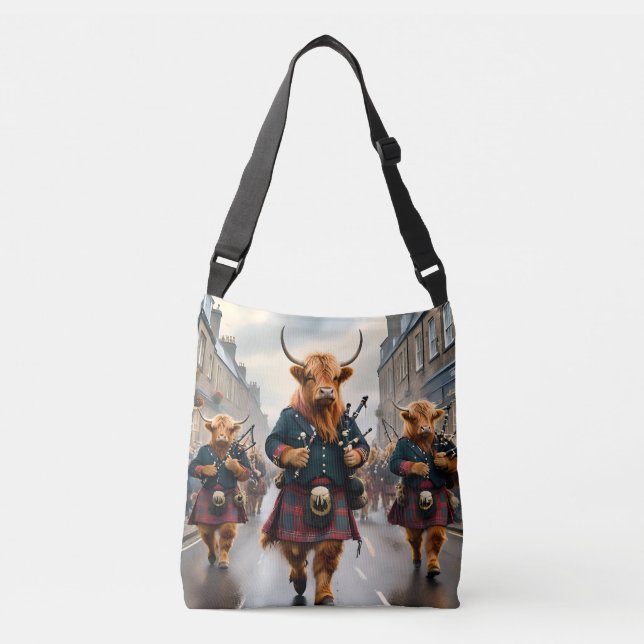 Bolsa Ajustável Parada de Bagpipe de Vaca do Land da Escócia, (Frente)