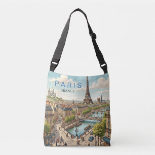 Bolsa Ajustável Paris França Viagem Arte Vintage