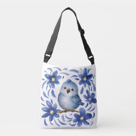 Bolsa Ajustável Pássaro Azul com flores