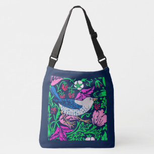 Bolsa Ajustável Pássaro de William Morris & azulejo da flor,