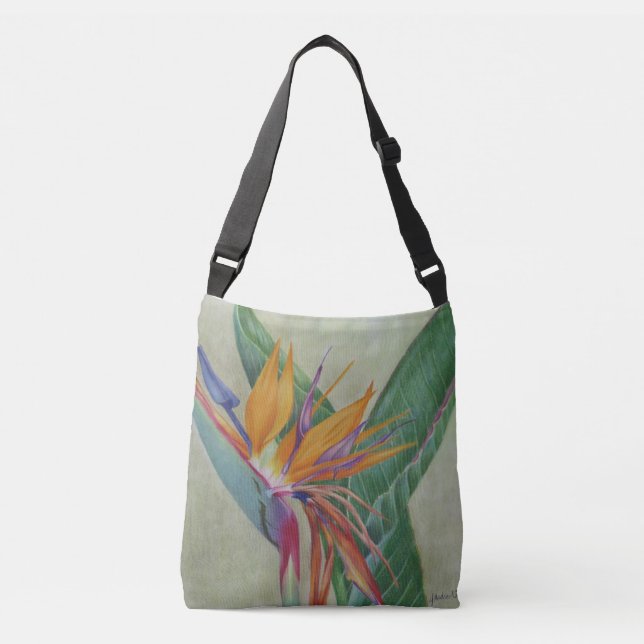 Bolsa Ajustável Pássaro tropical da sacola de Crossbody do paraíso (Frente)