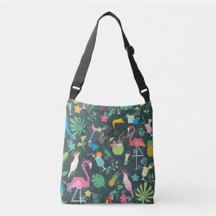Bolsa Ajustável Pássaros Tropicais Bebem: Vibrante Sem Costura.