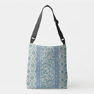 Bolsa Ajustável Pasta Azul Vintage Padrão Botânico do tapete árabe