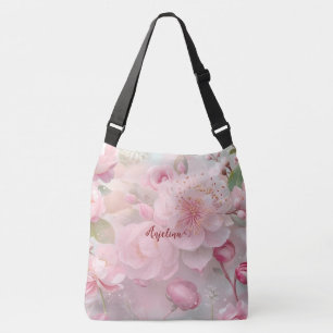 Bolsa Ajustável Pasta Cor-de-rosa Floral Soft Elegante Personaliza