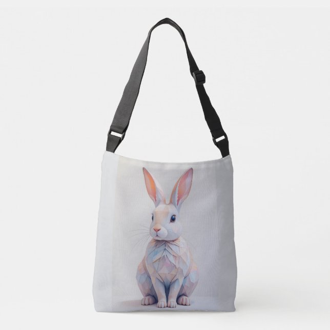 Bolsa Ajustável Pastel Baixo Poly Bunny (Frente)