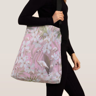Bolsa Ajustável Pastel Flamingo Jungle Love #2 #tropical #wall