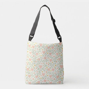 Bolsa Ajustável Pastel Heart & Floral Crossbody Bag