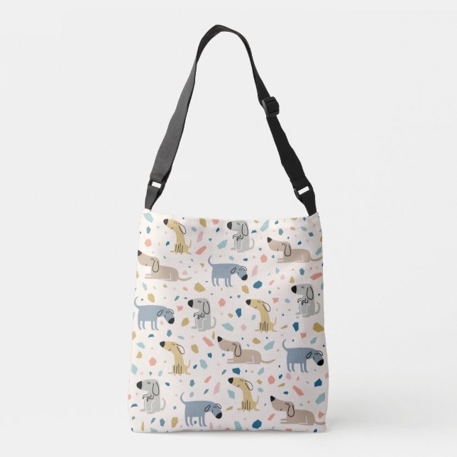 Bolsa Ajustável Pastel Terrazzo Funny Cute Dog Patterno (Verso)