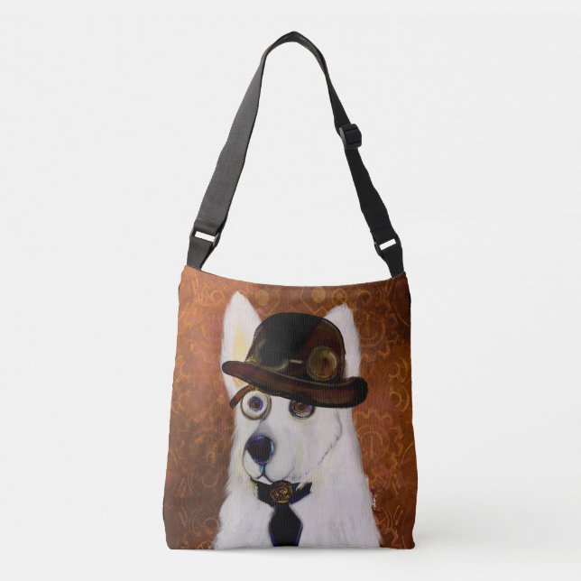 Bolsa Ajustável Pastor Alemão Steampunk    (Frente)