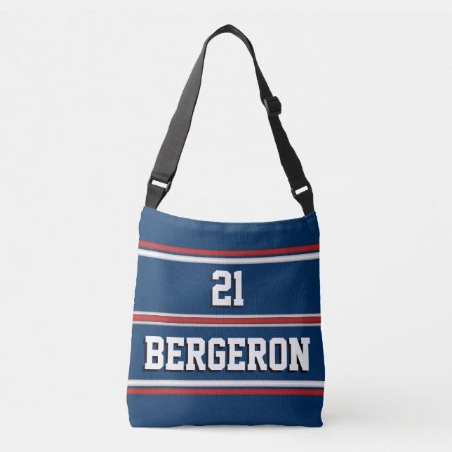 Bolsa Ajustável Patriotic Red White Sports Jersey Stripes (Frente)
