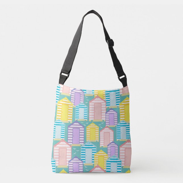 Bolsa Ajustável Patterno De Praia Striped Pastel Cute (Frente)