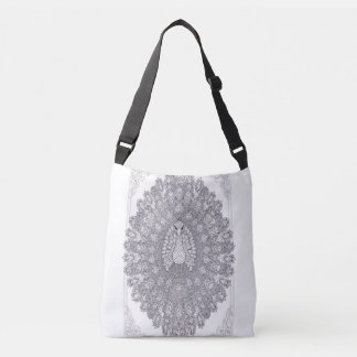 Bolsa Ajustável Pavão de Cristal Arte Geométrica de Linha de Pássa