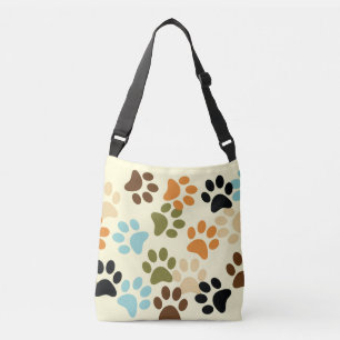 Bolsa Ajustável Pawprint do cão em cores retros