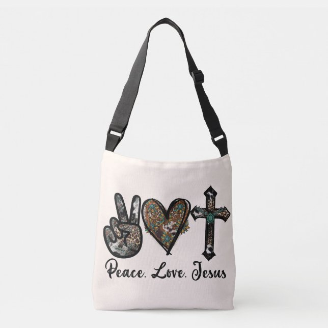 Bolsa Ajustável Paz, Amor, Jesus (Frente)