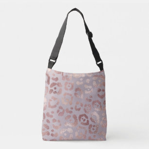 Bolsa Ajustável Pele-leopardo: elegância rosa de ouro.