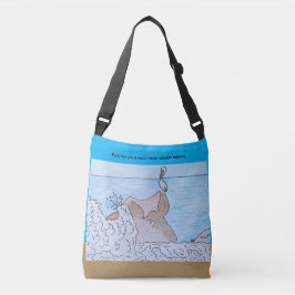 Bolsa Ajustável Pelicano numa rocha perto das ondas do oceano
