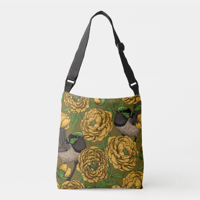 Bolsa Ajustável Peônias e wrenes (Frente)