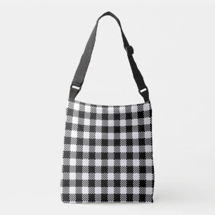 Bolsa Ajustável Pepita Squares padrão preto & branco + suas ideias