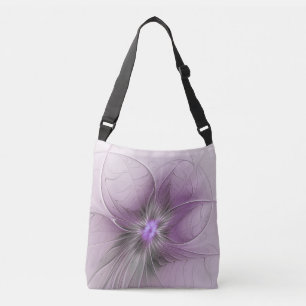 Bolsa Ajustável Pequena Beleza Moderno Cinza Mauve Arte Fractal Fl