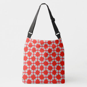 Bolsa Ajustável Pequeno Núcleo Branco Flores Vermelho Fundo