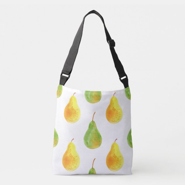 Bolsa Ajustável Peras desenhadas à mão, imagem de comida de aquare (Frente)
