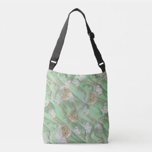 Bolsa Ajustável Pérolas da Seda Verde e da Costa do Marfim