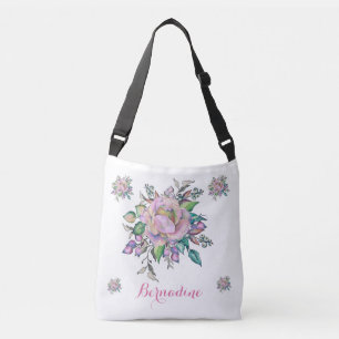 Bolsa Ajustável Personalização da Aquarela do Pastel Floral Elegan