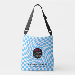 Bolsa Ajustável Personalizado Azul Pálido do Verificador de Chic P