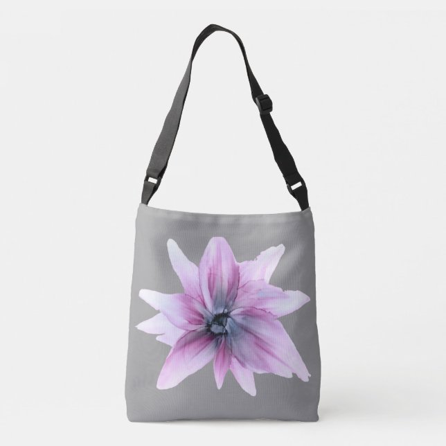 Bolsa Ajustável Personalizável!! Projetista roxo Dahlia floral (Verso)
