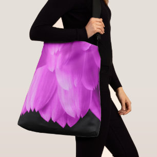 Bolsa Ajustável Pétalas de flores rosa-quente em preto