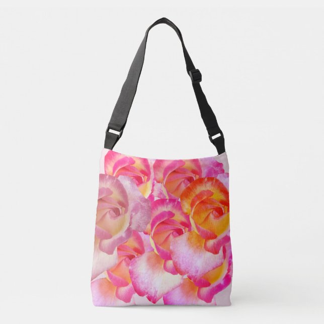 Bolsa Ajustável PhotoTote de Flores Rosa Rosa Rosa Rosa Rosa Rosa  (Frente)