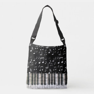 Bolsa Ajustável piano de teclado musical preto e branco