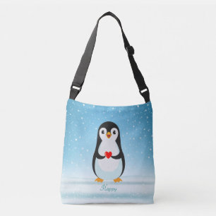Bolsa Ajustável Pinguim Feliz Segurando um Coração