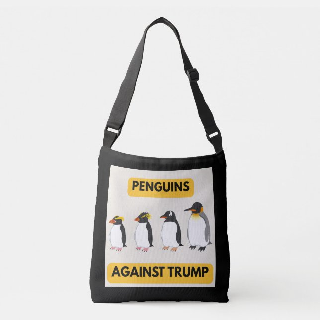 Bolsa Ajustável Pinguins Contra Trump (Frente)
