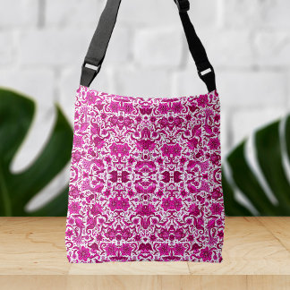 BOLSA AJUSTÁVEL PINK VINTAGE TROPICAL FOLPICAL ART IMPRESSÃO