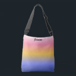 Bolsa Ajustável Pink Yellow and Blue Gradient<br><div class="desc">Pink shades into yellow,  which shades into blue on this beautiful crossbody bag.  Perfect for spring or summer,  for shopping,  at the office,  or at school.</div>