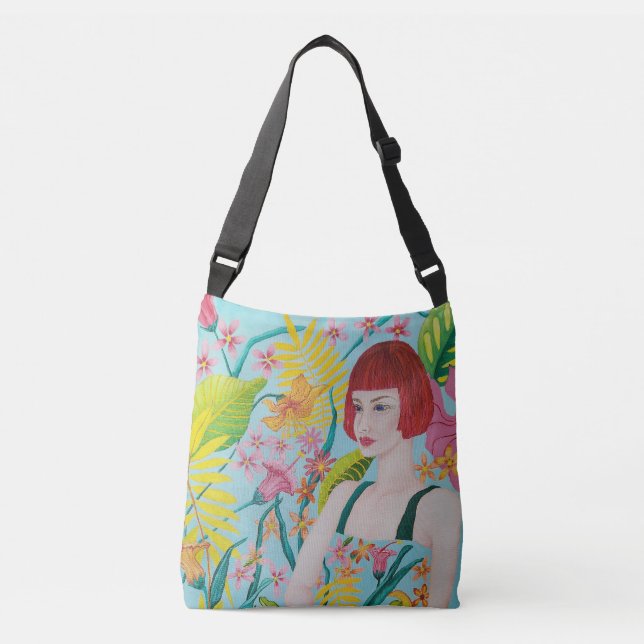 Bolsa Ajustável Pintura a Óleo Abstrata Sonho Tropical (Frente)
