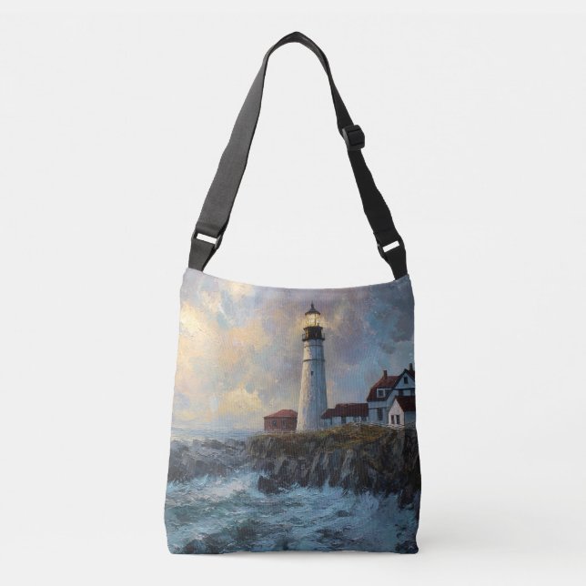 Bolsa Ajustável Pintura a Óleo Texturizada de Farol (Frente)