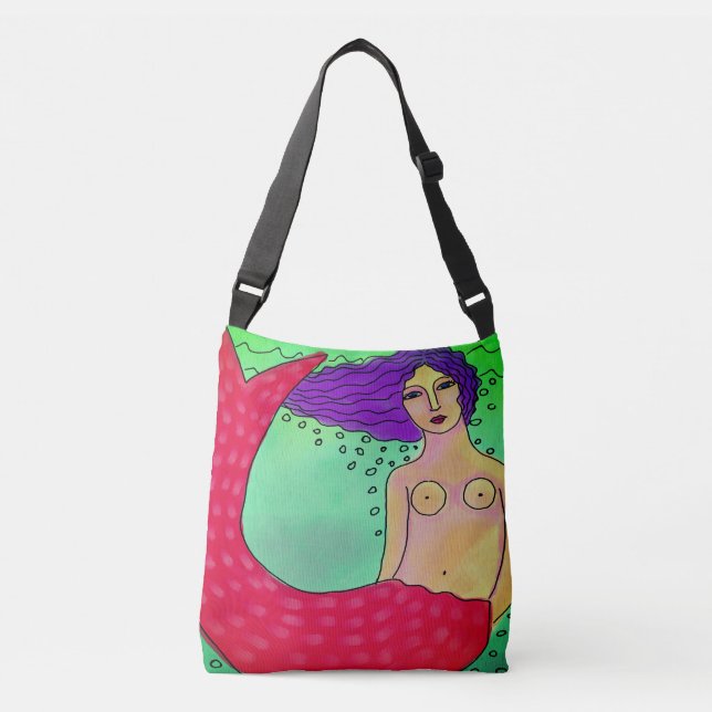 Bolsa Ajustável Pintura Colorida de Abstrato Mermaid (Frente)