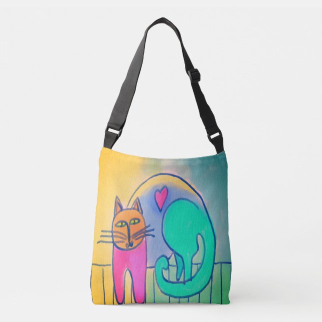 Bolsa Ajustável Pintura de Abstrato de Gato Adorável (Frente)