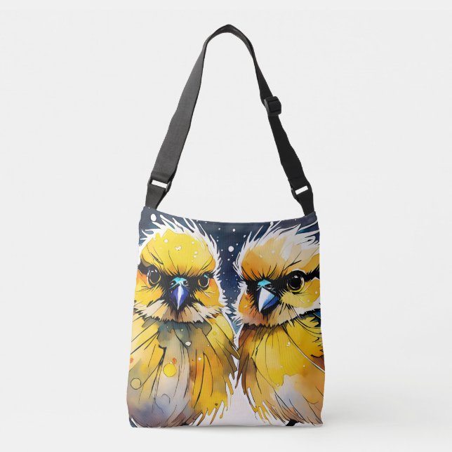 Bolsa Ajustável pintura, duas aves (Frente)