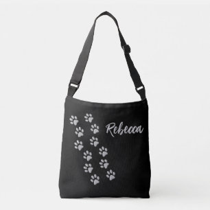 Bolsa Ajustável Pistas de Cachorro de Prata Padrão Impressão de Fu